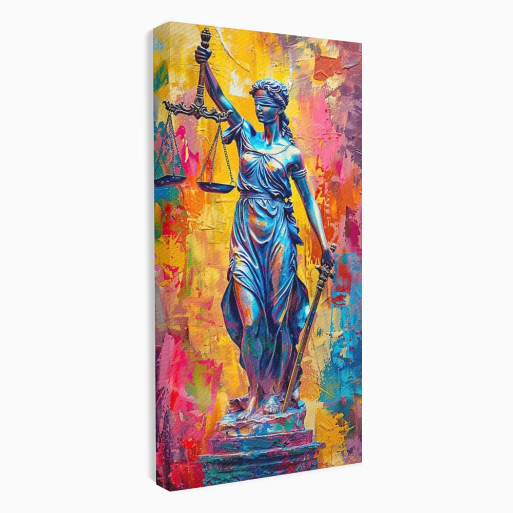 Tablou canvas cu tablou canvas cu zeita justitiei, fara rama, pe sasiu de lemn
